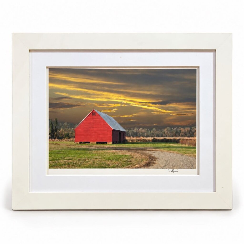 Red Barn Sunset Framed Photo - Acosta's Home