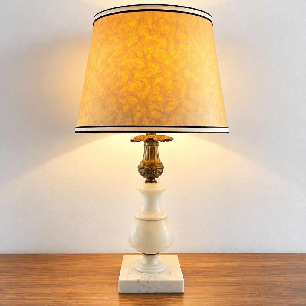 Ornate Alabaster & Bronze Lamp