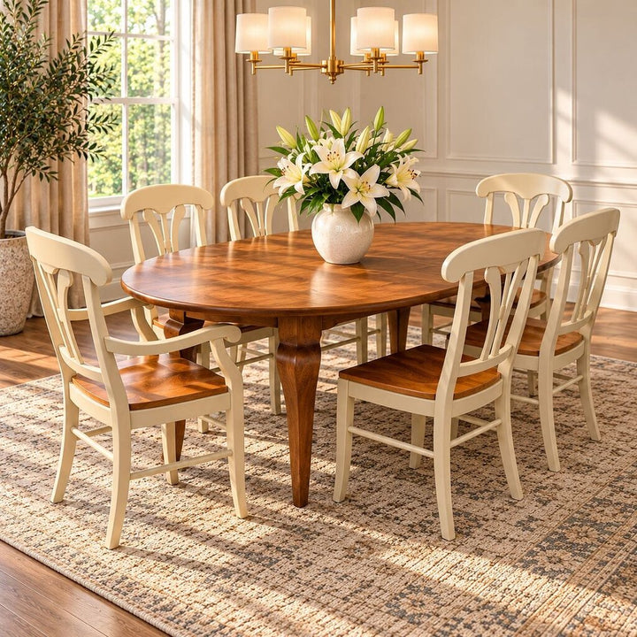 Orig. Price $8,200 - Country Manor Dining Table w/ 6 Chairs & 2 Leaves - Acosta's Home