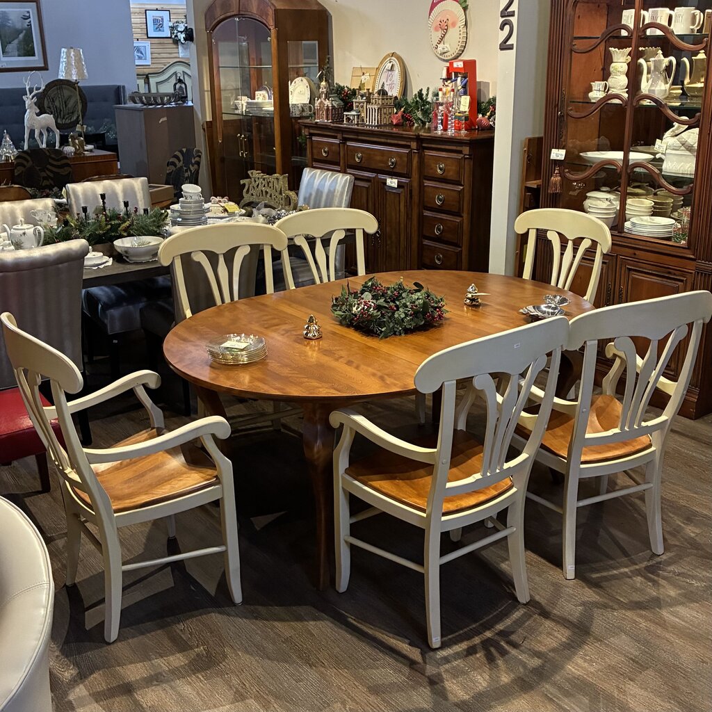Orig. Price $8,200 - Country Manor Dining Table w/ 6 Chairs & 2 Leaves - Acosta's Home
