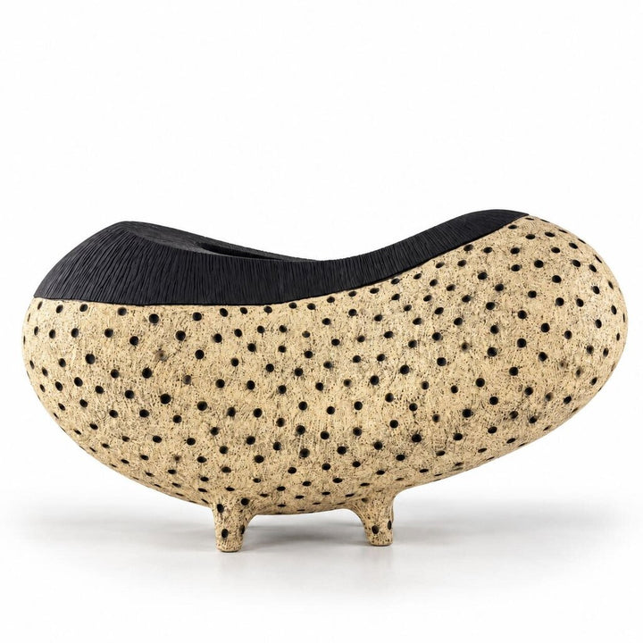 Polka Dot Artisan Pottery Sculpture