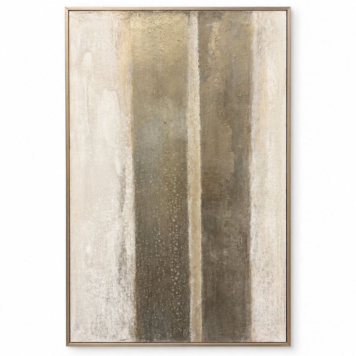 Orig. Price $1800 - Champagne Layers Framed Canvas