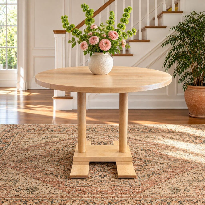 Round Solid Maple Foyer Table - Acosta's Home