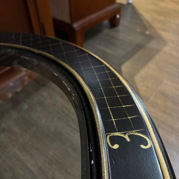 Orig. Price $2,756 - Bristol-style Painted Oval Cocktail Table w/ Glass Top - Acosta's Home