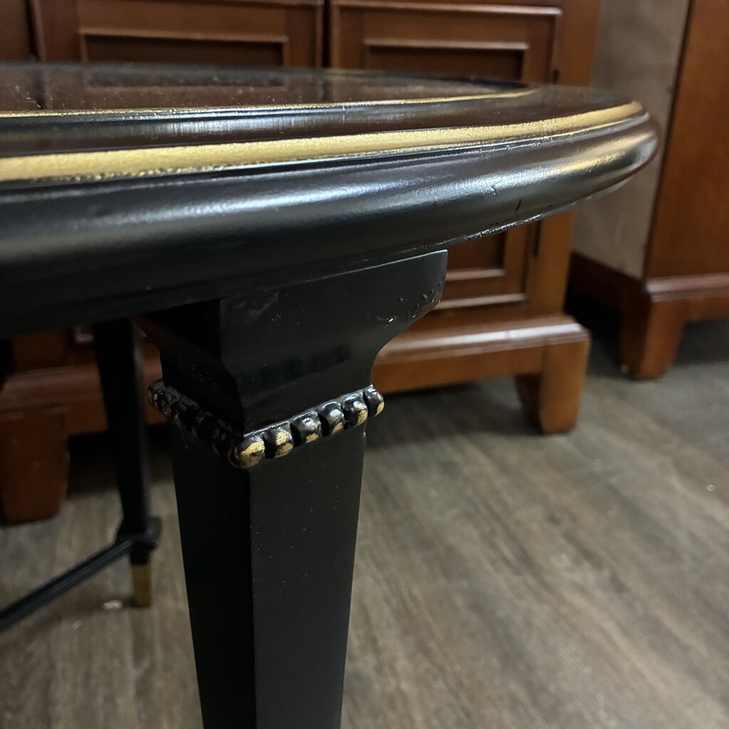 Orig. Price $2,756 - Bristol-style Painted Oval Cocktail Table w/ Glass Top - Acosta's Home