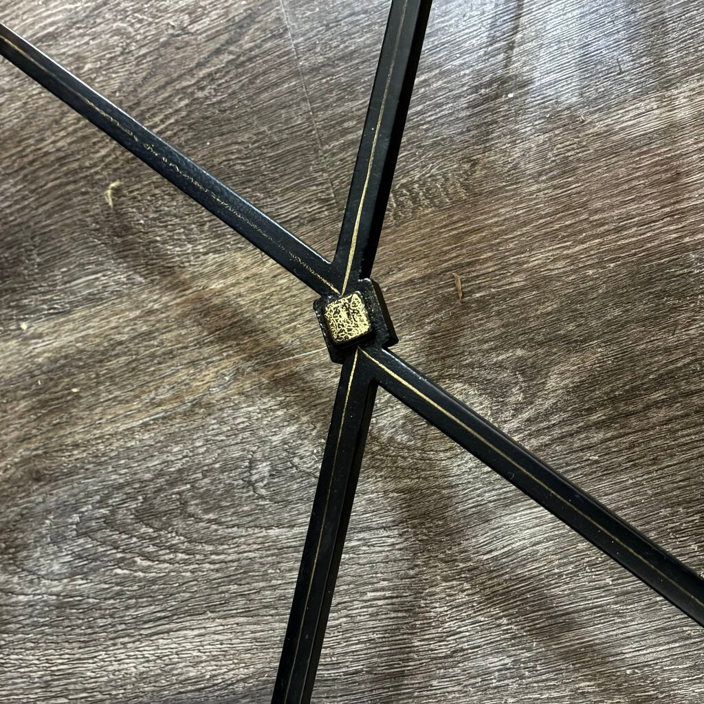 Orig. Price $2,756 - Bristol-style Painted Oval Cocktail Table w/ Glass Top - Acosta's Home