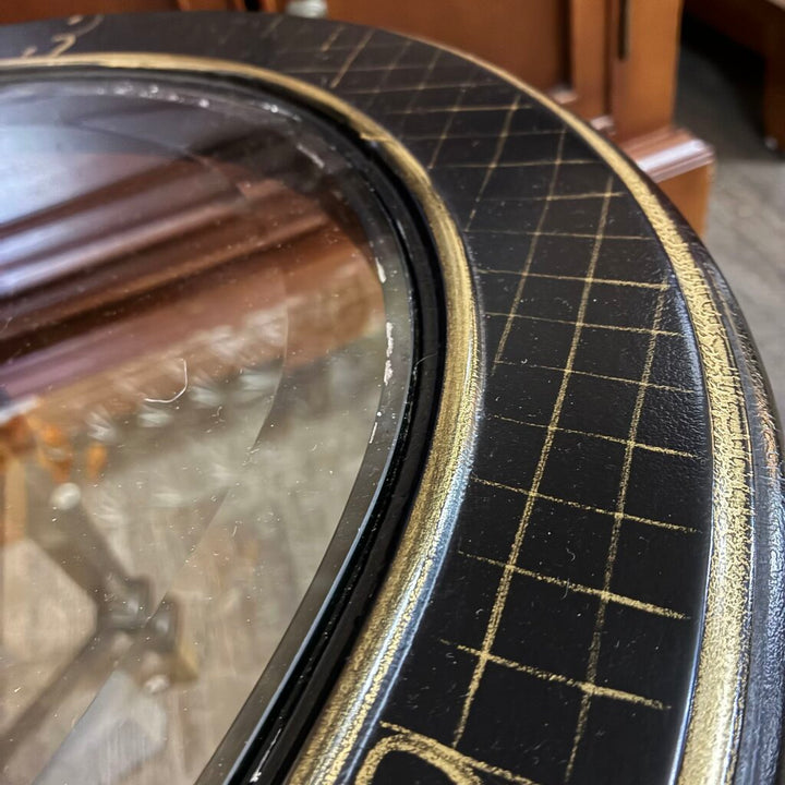 Orig. Price $2,756 - Bristol-style Painted Oval Cocktail Table w/ Glass Top - Acosta's Home
