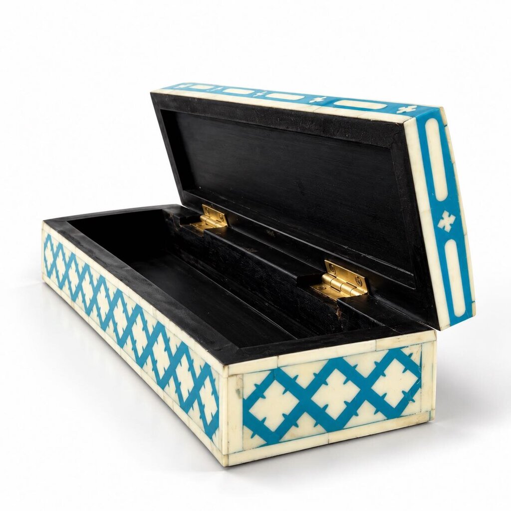 Orig. Price $341 - Amanda Storage Box w/ Bone Inlay - Acosta's Home
