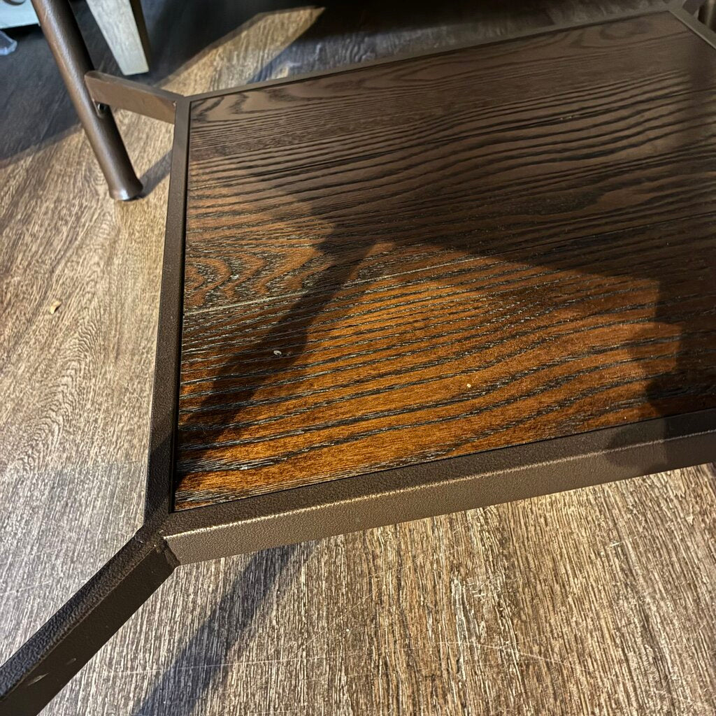 Orig. Price $800 - Round Wood and Metal Coffee Table - Acosta's Home