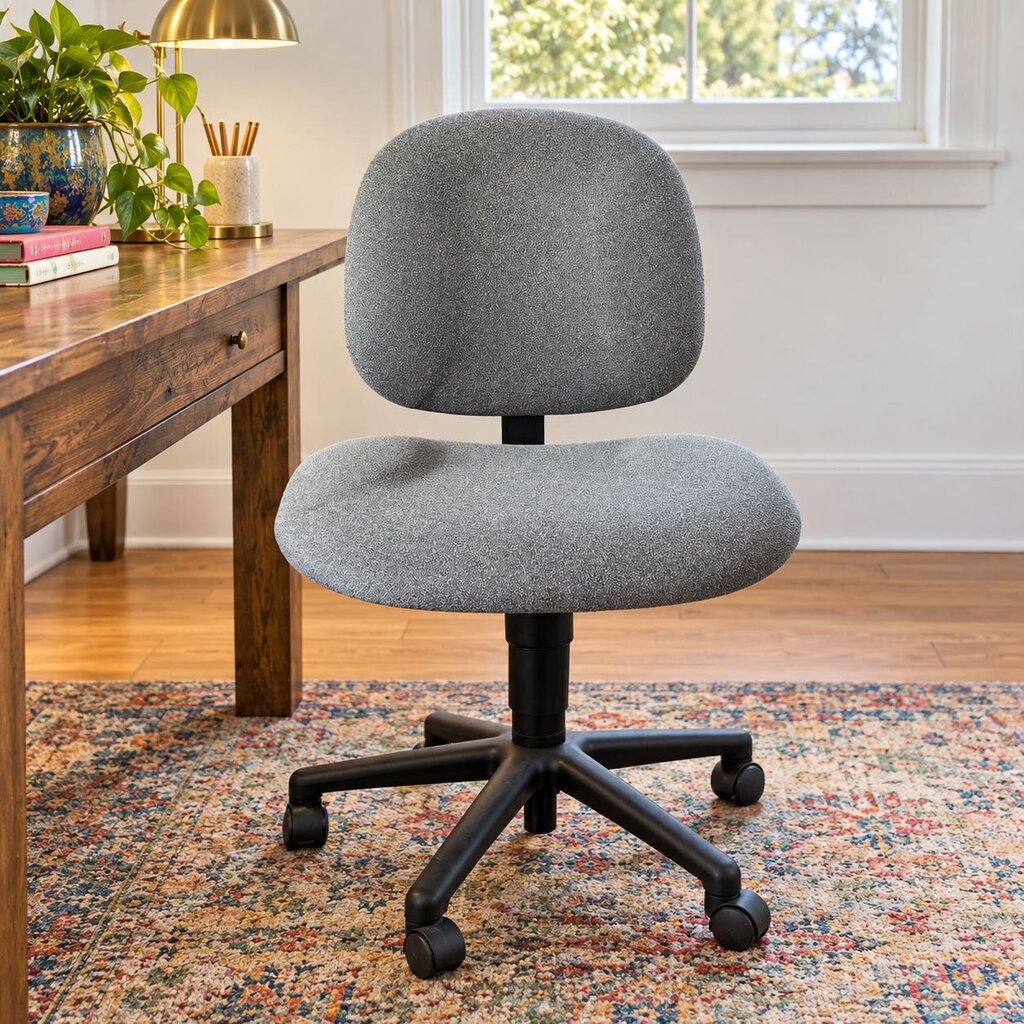 Armless Task Chair w/ Adjustable Back & Seat Height - Acosta's Home