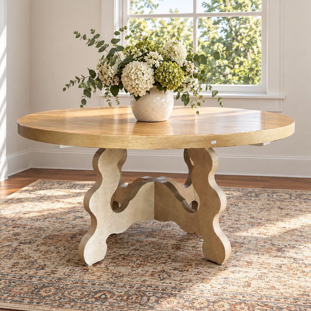 Orig. Price $2,600 - Round Dining Cyma-Shaped Base - Acosta's Home