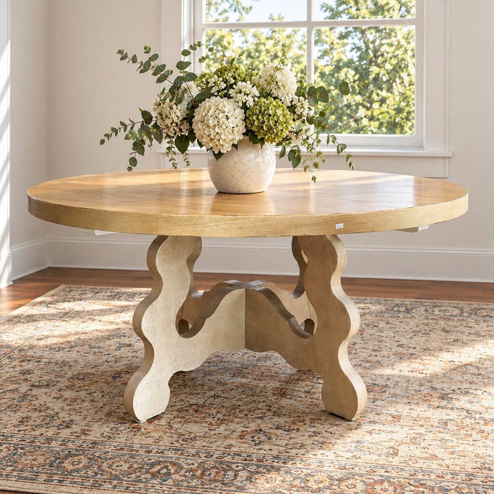 Orig. Price $2,600 - Round Dining Cyma-Shaped Base - Acosta's Home