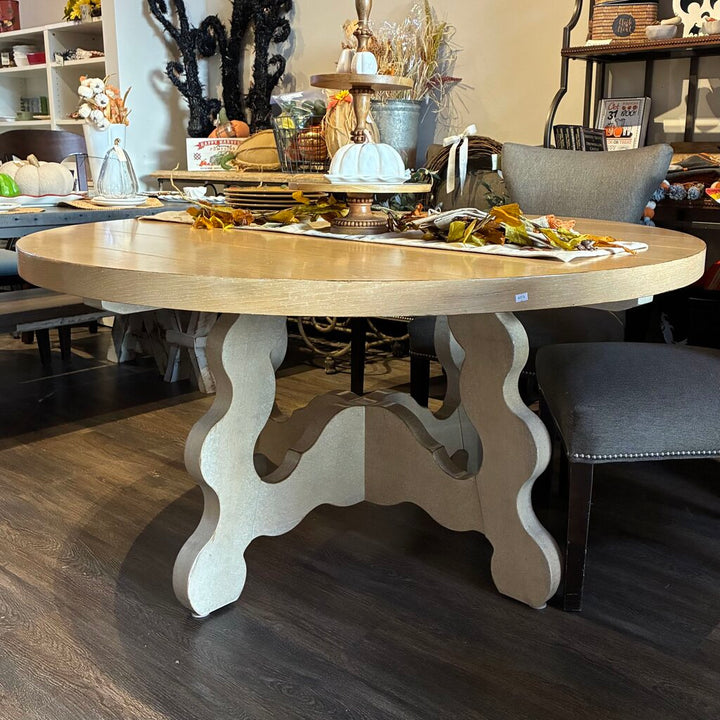 Orig. Price $2,600 - Round Dining Cyma-Shaped Base - Acosta's Home