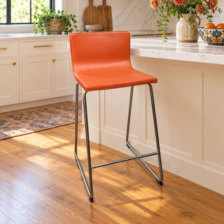 Bernhard Vegan Leather Stool - Acosta's Home