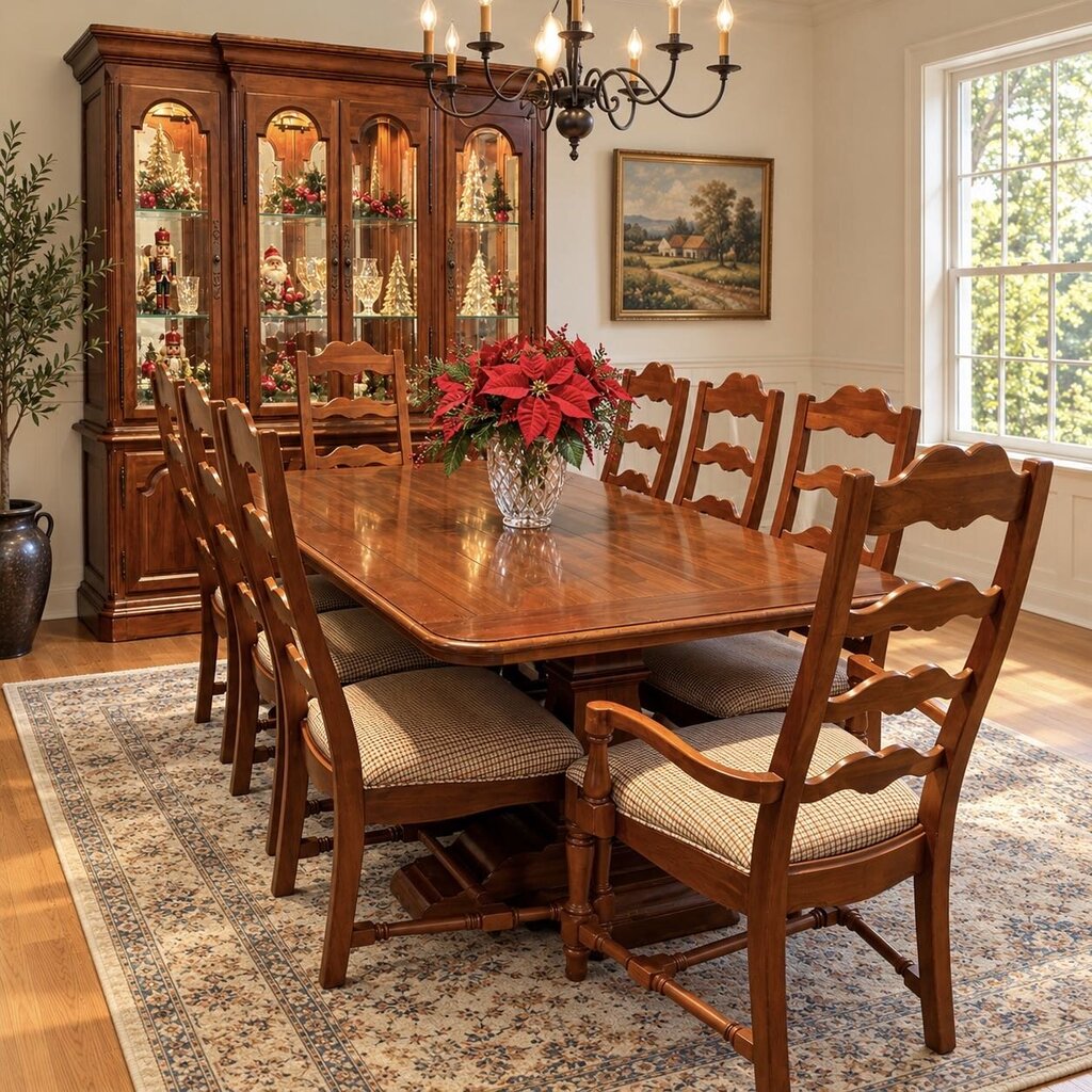 Dining Table w/ 8 Chairs & Buffet w/ Hutch - Acosta's Home