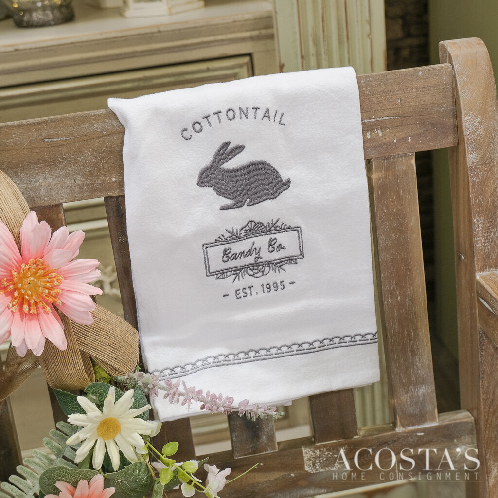Vintage "Cottontail" & "Flower Market" Reversible Tea Towel
