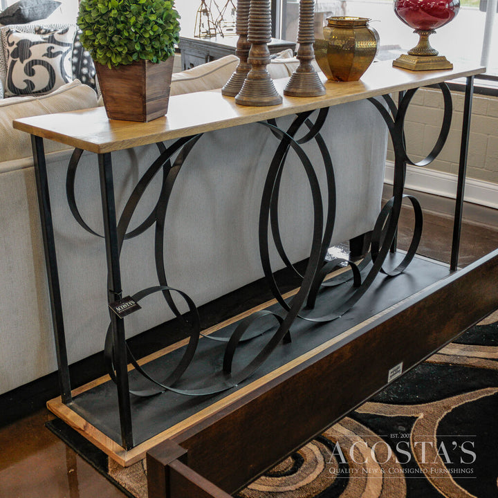 (BRAND NEW) Iron & Wood Ring Console
