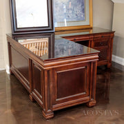 Orig. Price $1,529 - Executive L-Shaped Desk w/ Glass Top