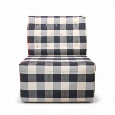 Orig. Price - $850 - Button Tufted Buffalo Check Banquette