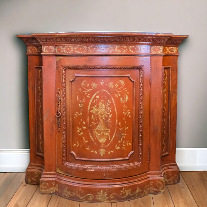 Venetian Painted Demillune Cabinet - Plaza Collection