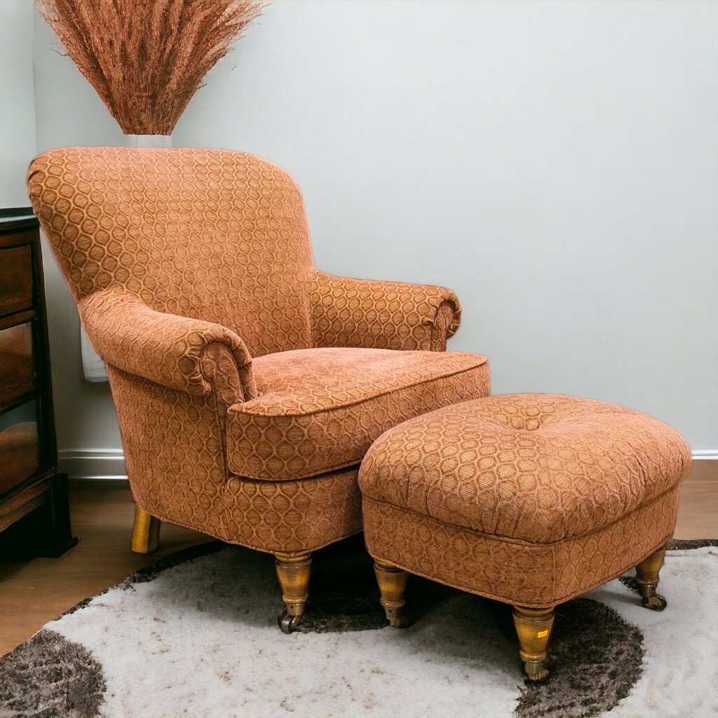 Chair with Tufted Ottoman