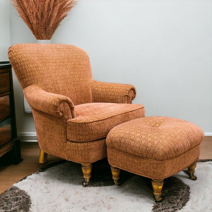 Chair with Tufted Ottoman