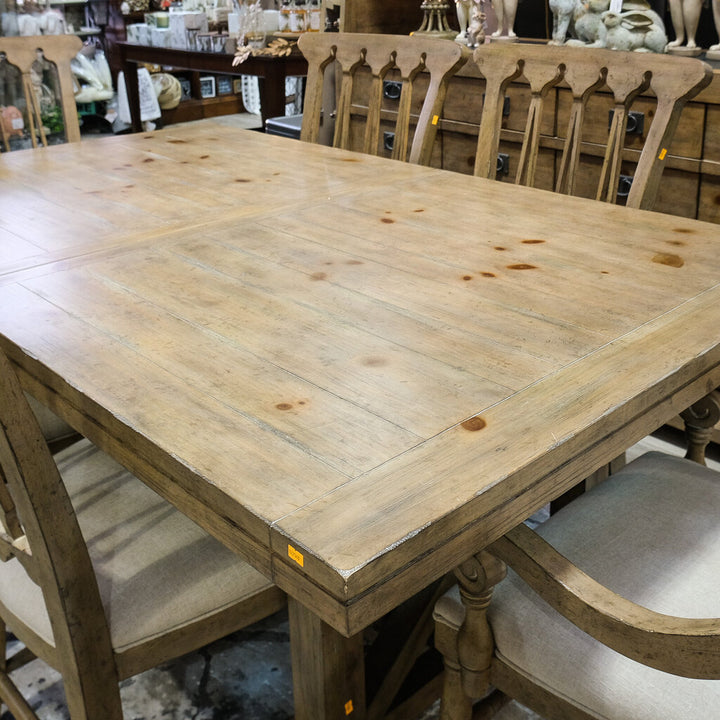Orig Price $5000 - Dining Table with 2 Leaves and 6 Chairs