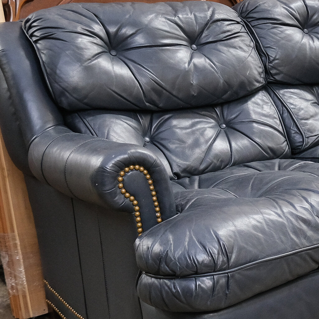 Orig Price $3200 - Tufted Leather Loveseat