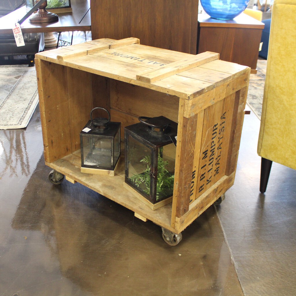 Wooden Crate Mounted on Caters