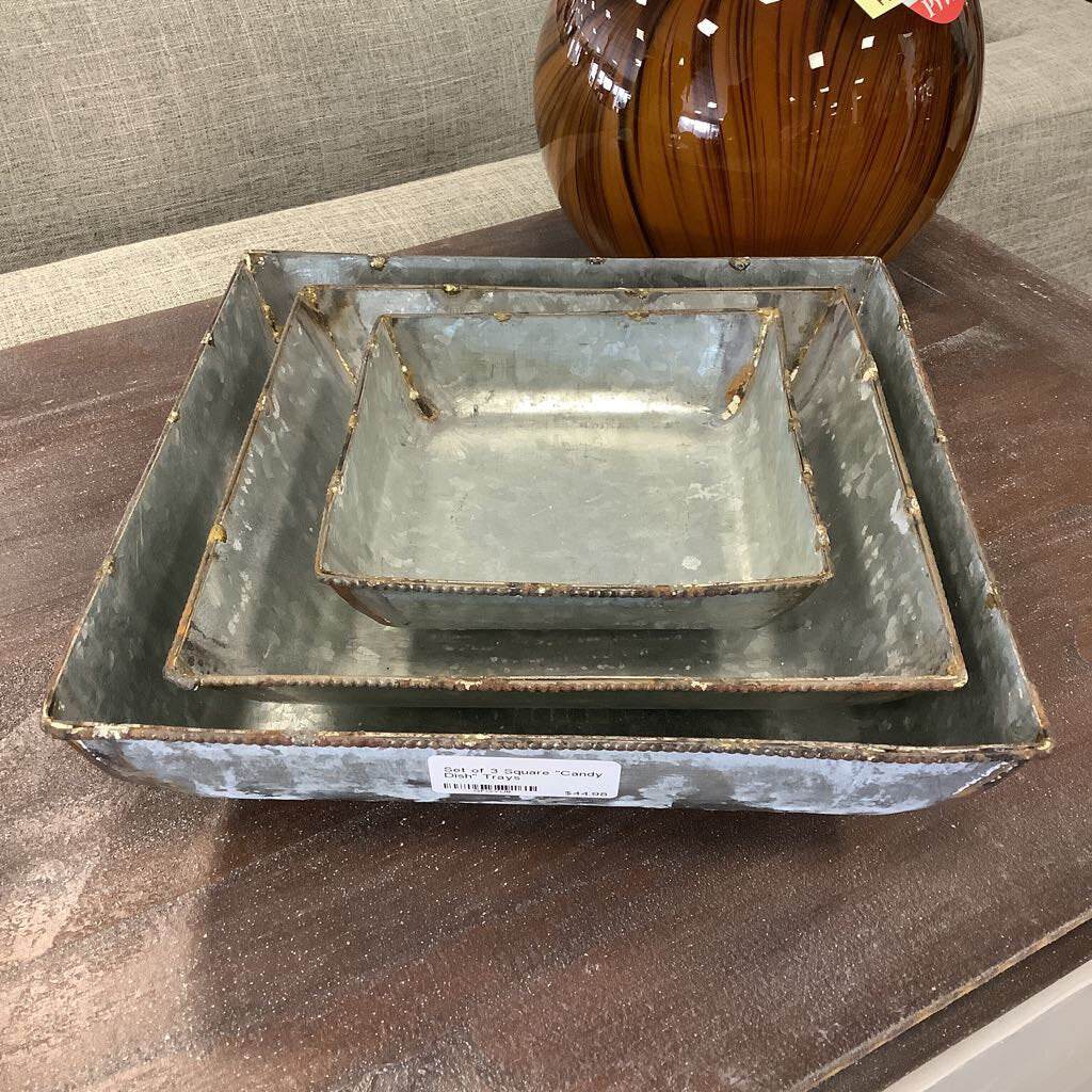 Set of 3 Square "Candy Dish" Trays