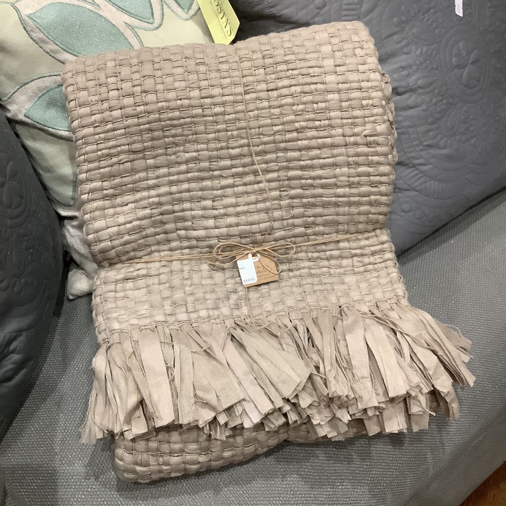 Woven Throw Blanket with fringe