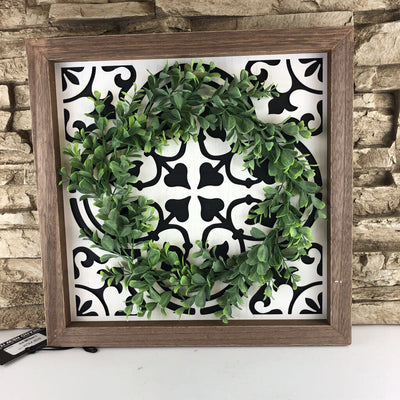 Wooden Wall Sign with Wreath