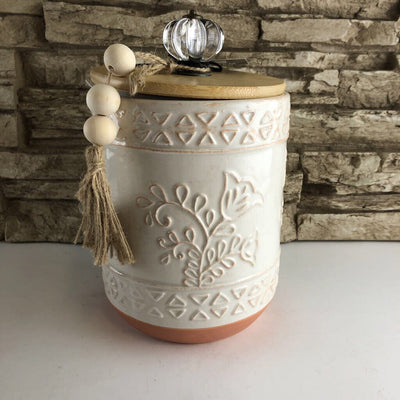 Cookie Jar w/Crystal Knob and Blessing Bead