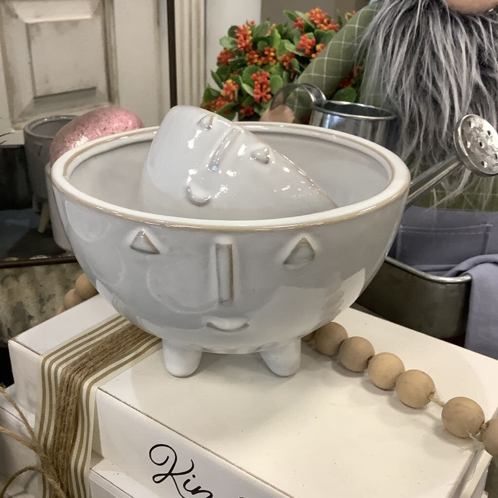 Set/2 Ceramic Funny Face Bowls