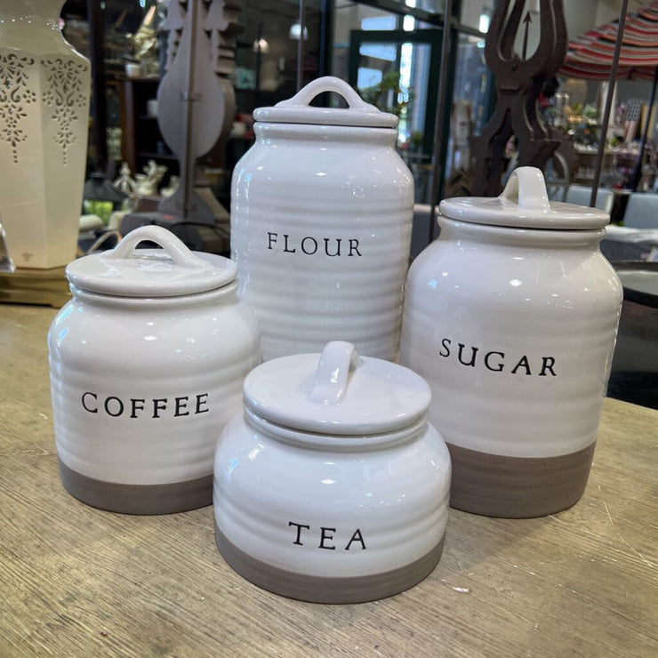 Set of 4 Ceramic Canisters