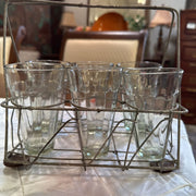 Rectangular Wire Caddy with Six Glasses