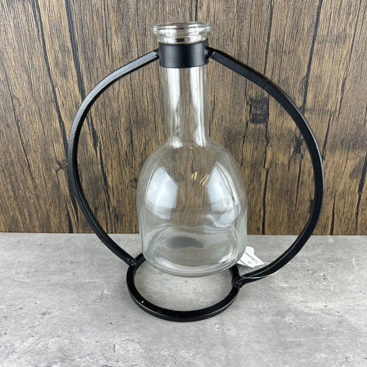 Hanging Bottle Vase in Circle Stand