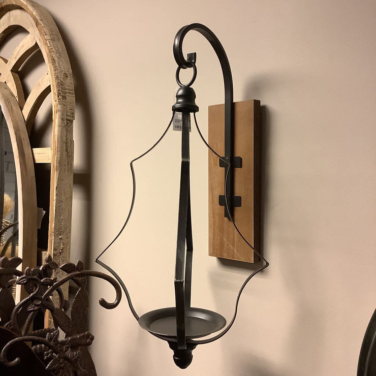 Iron/Wood Wall Sconce