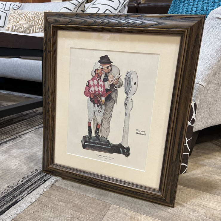 Norman Rockwell Print Jockey Weighing In Acosta's Home Consignment