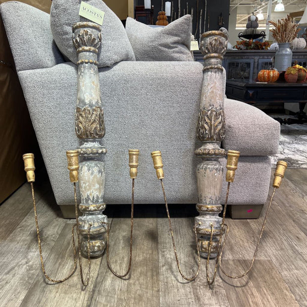 Pair of Taper Candle Wall Sconces