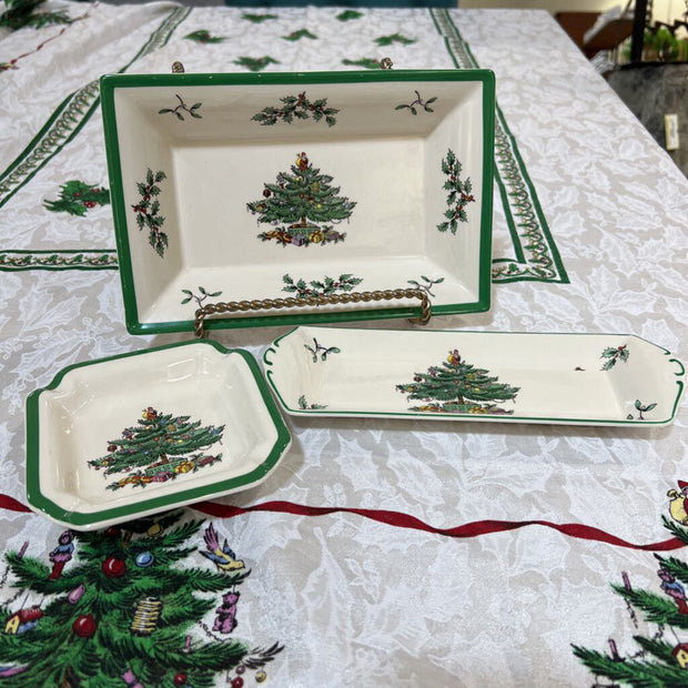 Christmas Tree Rectangle Tray Set