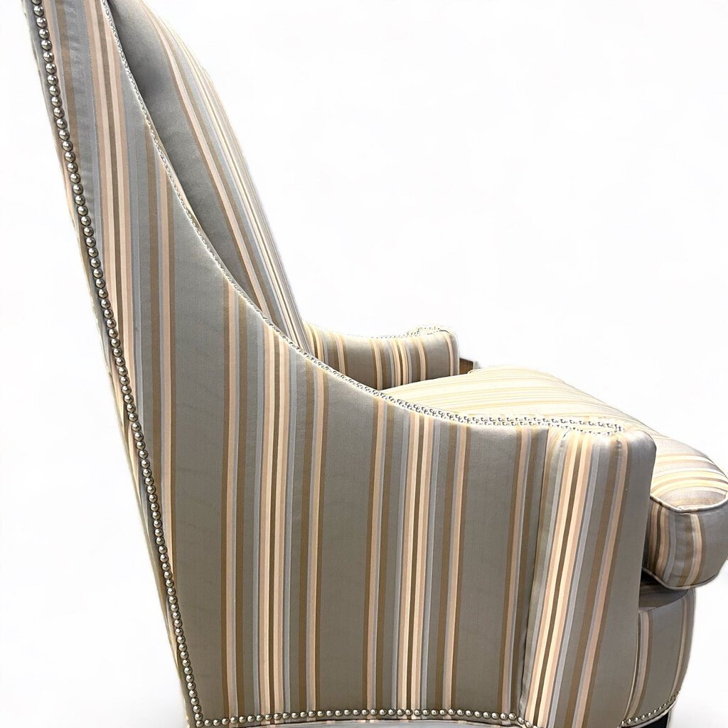 Orig Price: $2500 - Marlo Riveted Upholstered Chair w/ Casters