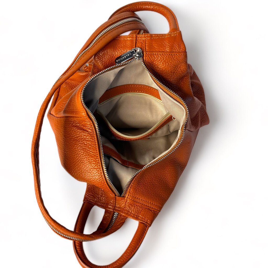 VALENTINA Soft Pebbled Leather Unisex Sling Shoulder Bag