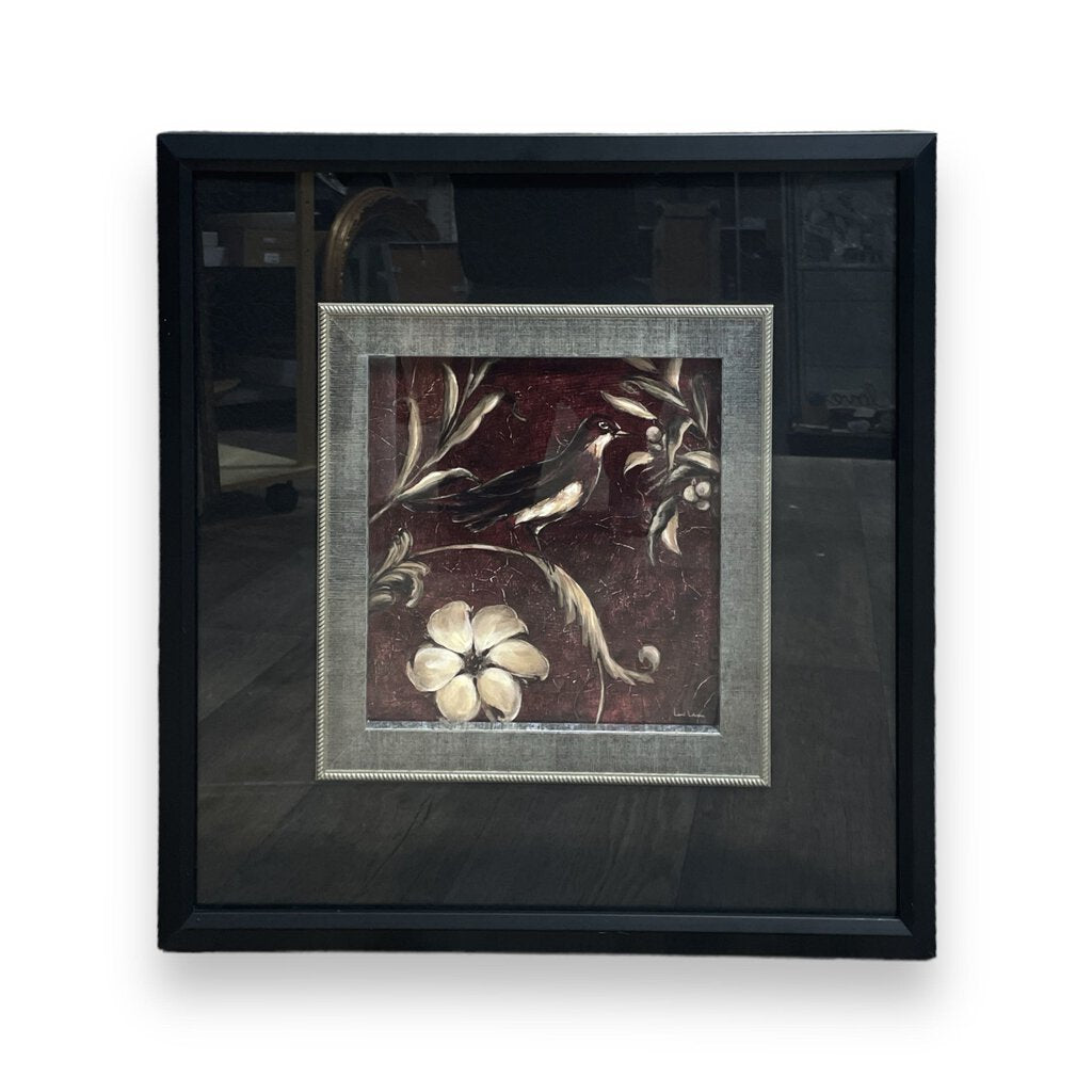 Orig. Price $212 - "Crimson Songbird #4" Framed Art