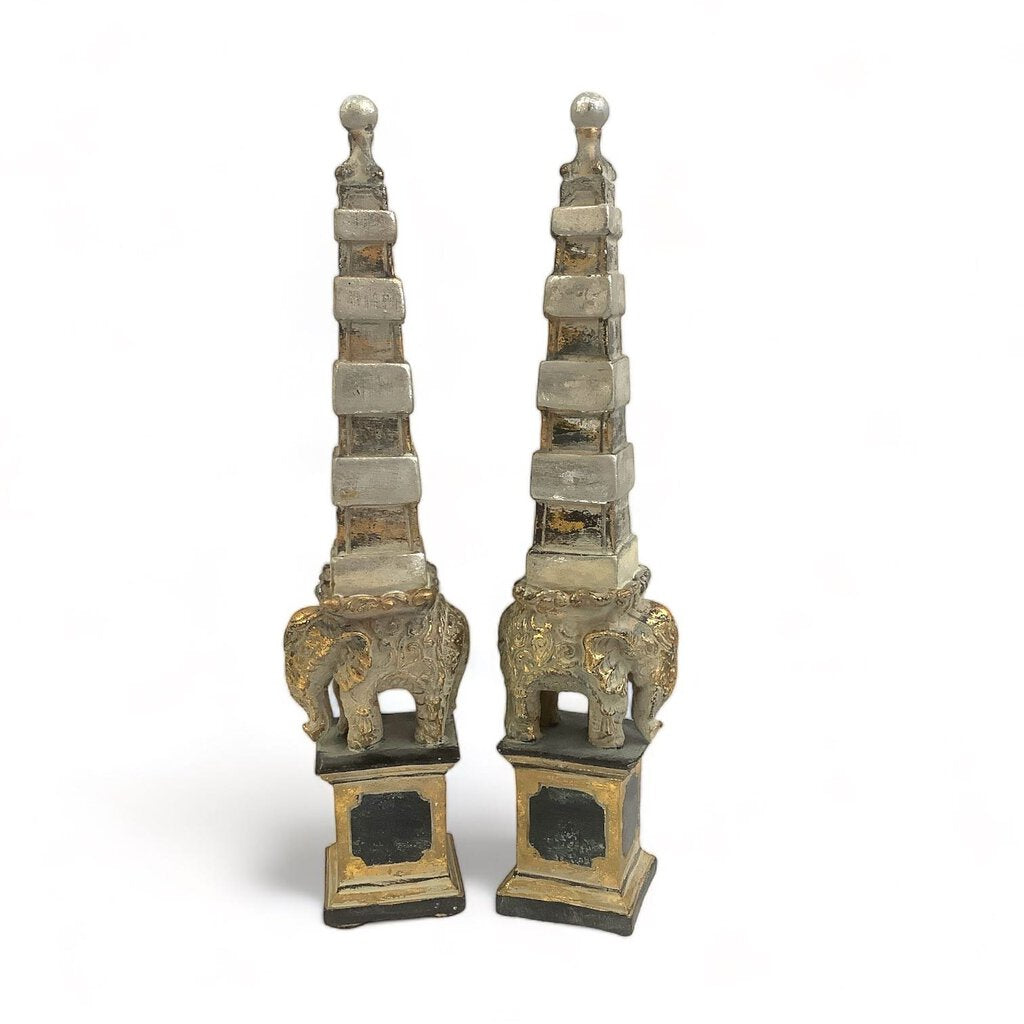 Orig. Price $200 - Pair of Elephant Obelisks