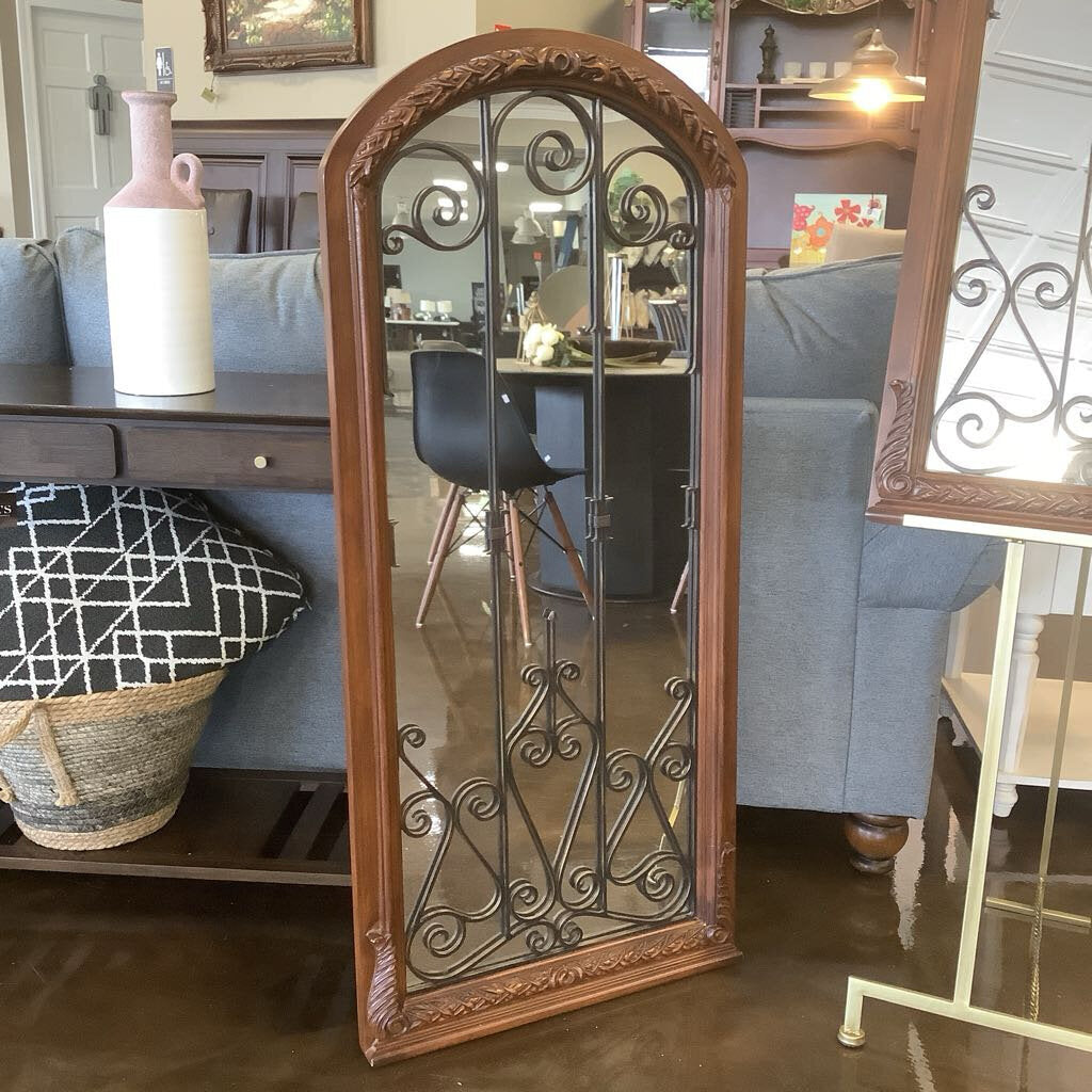 Wood & Iron Arched Mirror